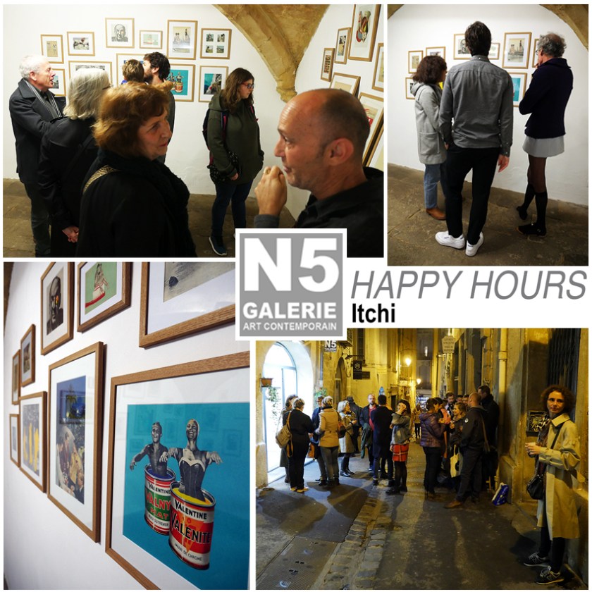 N5 galerie_vernissage_exposition_collage_Happy Hours_Itchi_Montpellier_2018_1